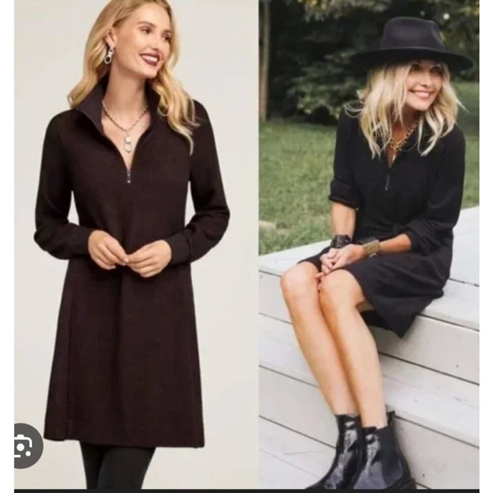 Cabi Cuddle Dress Style 4215 Cozy Knit Sweater Dress Fall Neutral Casual Medium